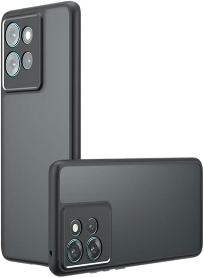 FASCINATION phone case compitable with motorola moto G75 global shockproof Hard PC Back Soft TPU Frame Matte Black Slim cover for moto G75